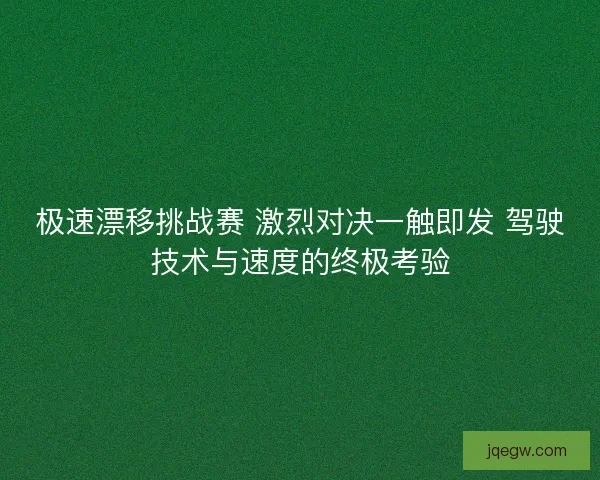 极速漂移挑战赛 激烈对决一触即发 驾驶技术与速度的终极考验