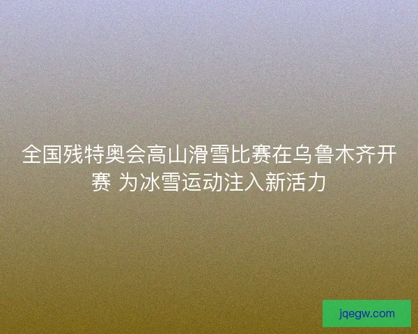 全国残特奥会高山滑雪比赛在乌鲁木齐开赛 为冰雪运动注入新活力
